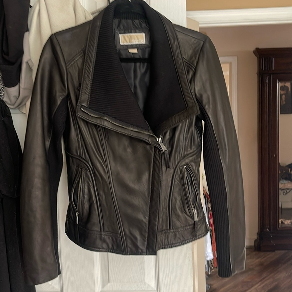 Black soft leather jacket with pockets